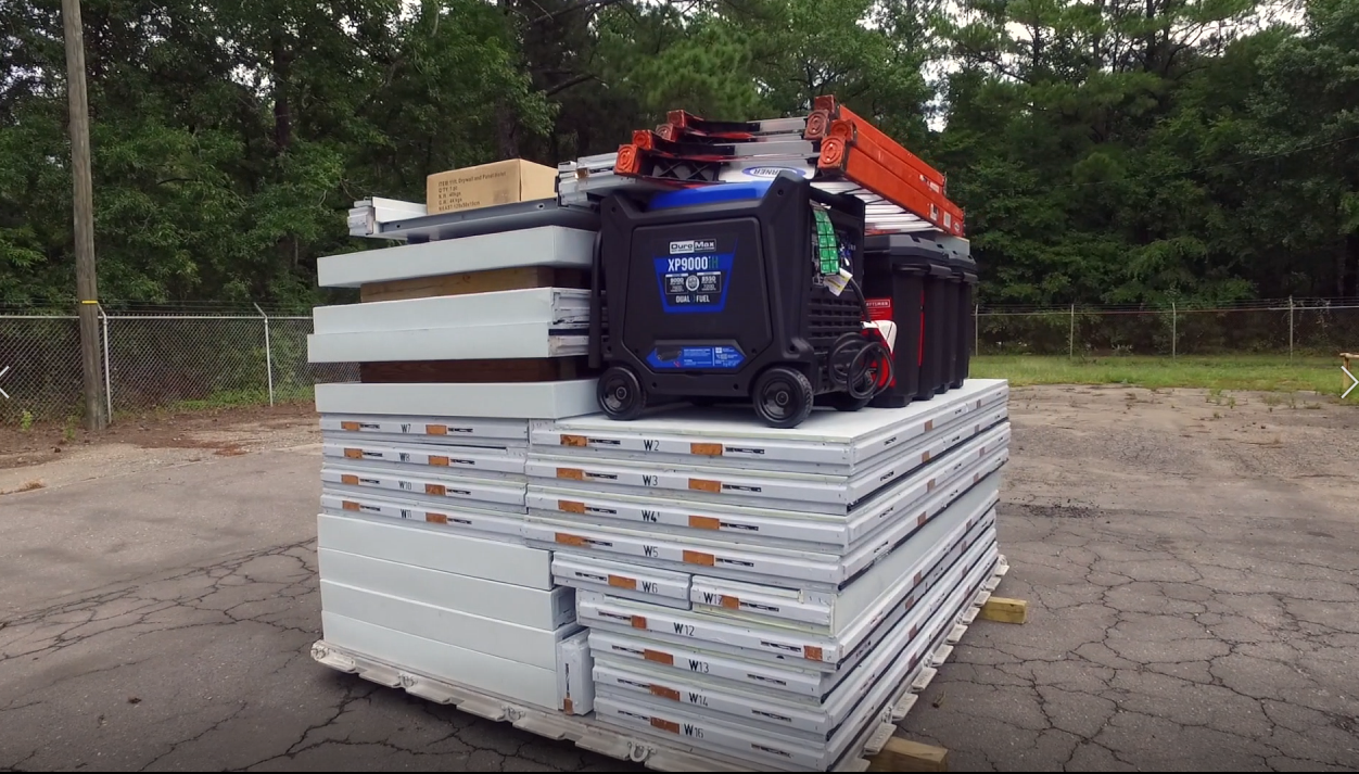 Stack of panels used in modular construction